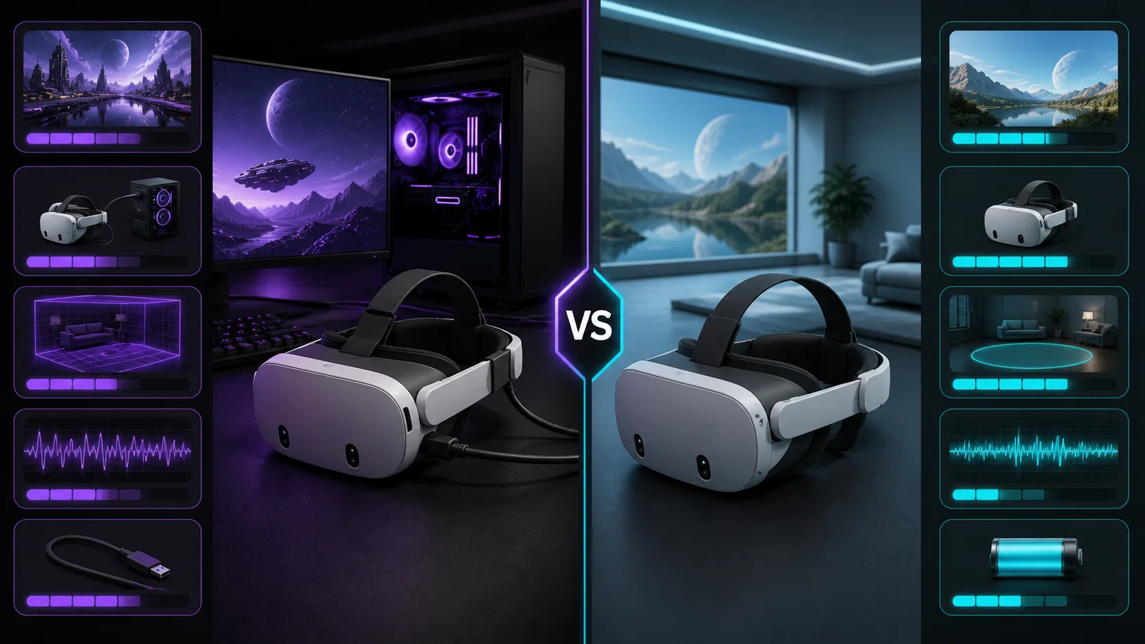 PCVR headset and standalone VR headset experience compared
